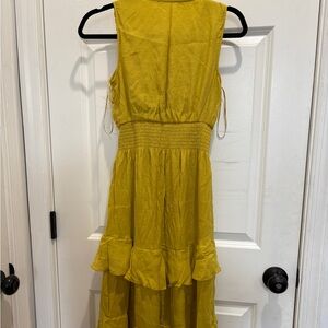 Yellow Sleeveless Ruffle Dress